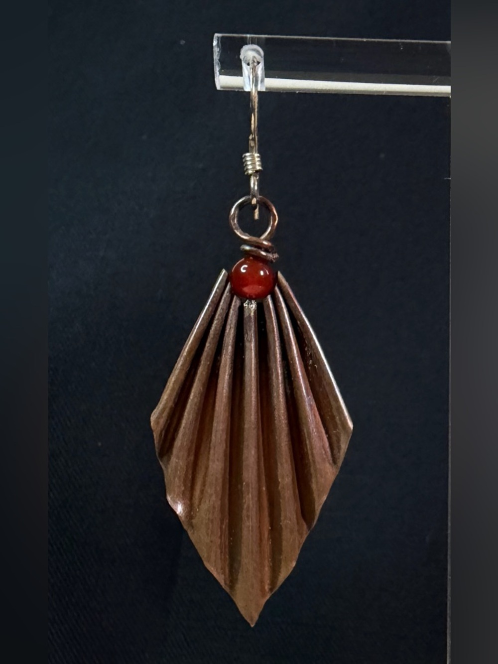 Sterling Silver and Copper Artisan Hand Crafted Dangle Earrings - Picture 3 of 9
